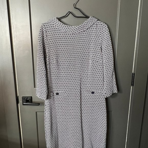 Boden Bessie Jacquard Dress Blue 10L - Picture 2 of 5